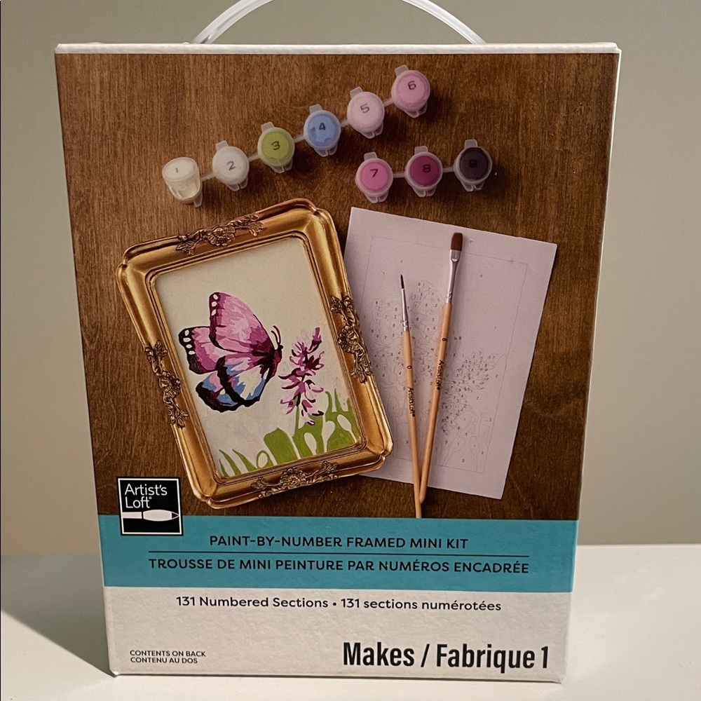 Butterfly and Floral Paint-by-Number Kit - Purple and Pink